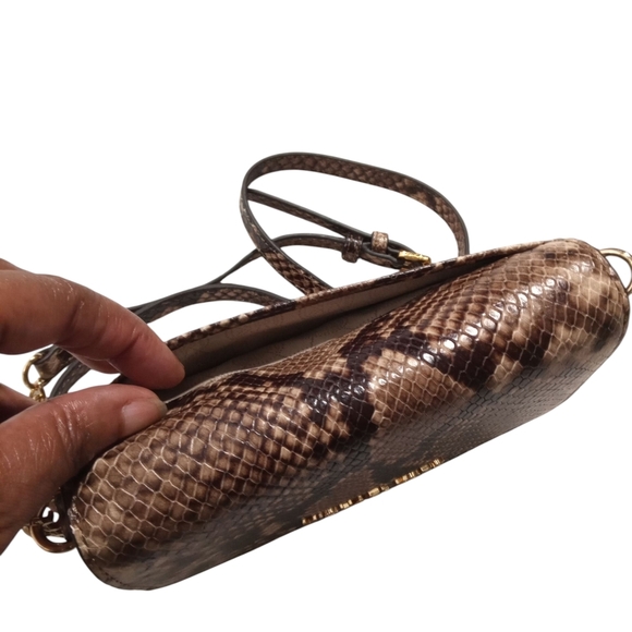 Michael Kors Brown Snake Skin Print Adjustable Strap Crossbody Bag - Picture 2 of 6